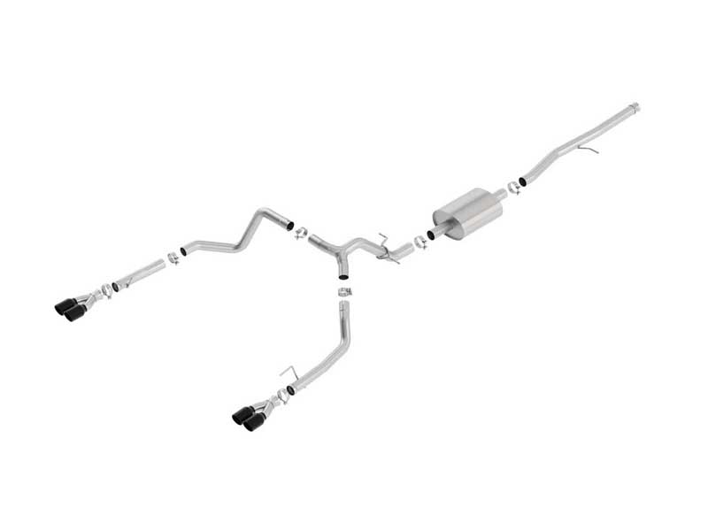 Borla 140770BC S-Type 3-in Cat-Back Exhaust with Black Tip for 2019-2025 Silverado/Sierra 1500 5.3