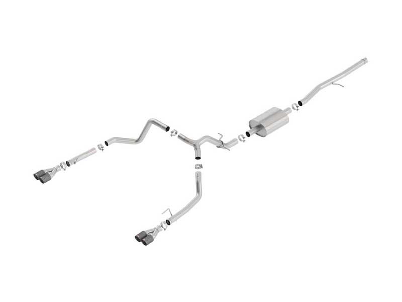 Borla 140770CF S-Type 3-in Cat-Back Exhaust with Carbon Fiber Tip 2019-2025 Silverado/Sierra 1500 5.