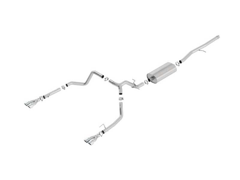 Borla 140780 Touring 3-in Cat-Back Exhaust with Chrome Tip for 2019-2025 Silverado/Sierra 1500 5.3