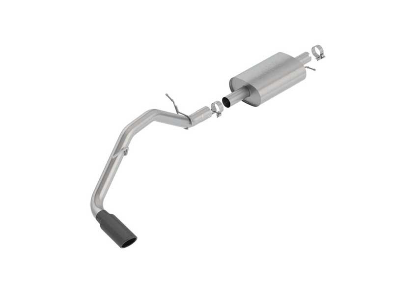 Borla 140788BC S-Type 2.75-in Cat-Back Exhaust Round 4-in Black Tip for 2019-2023 Ranger 2.3 CCSB EC