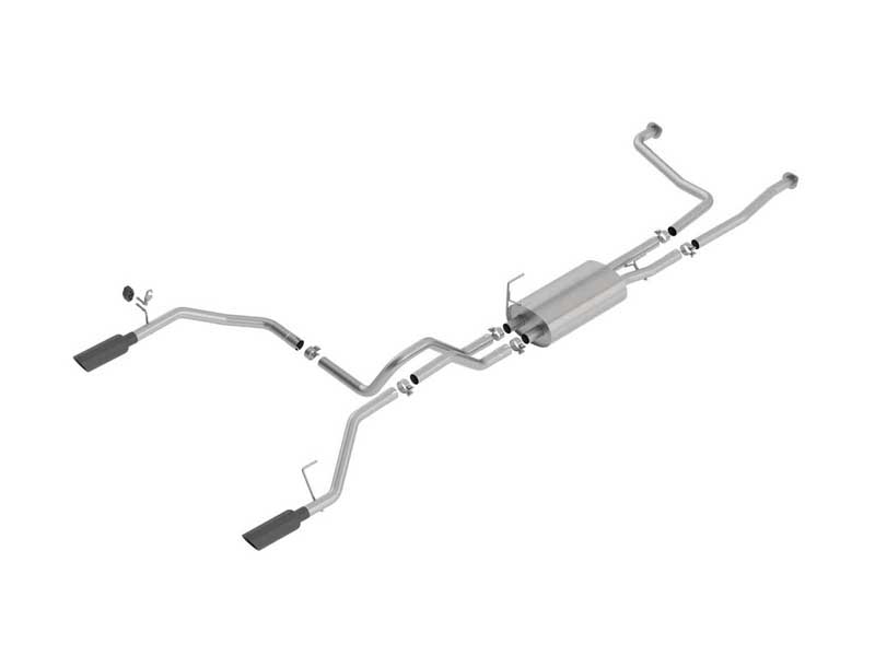 Borla 140796BC S-Type 2.25-in Cat-Back Exhaust With H-Pipe Round 4-in Black Tip for 2016-2023 Titan 