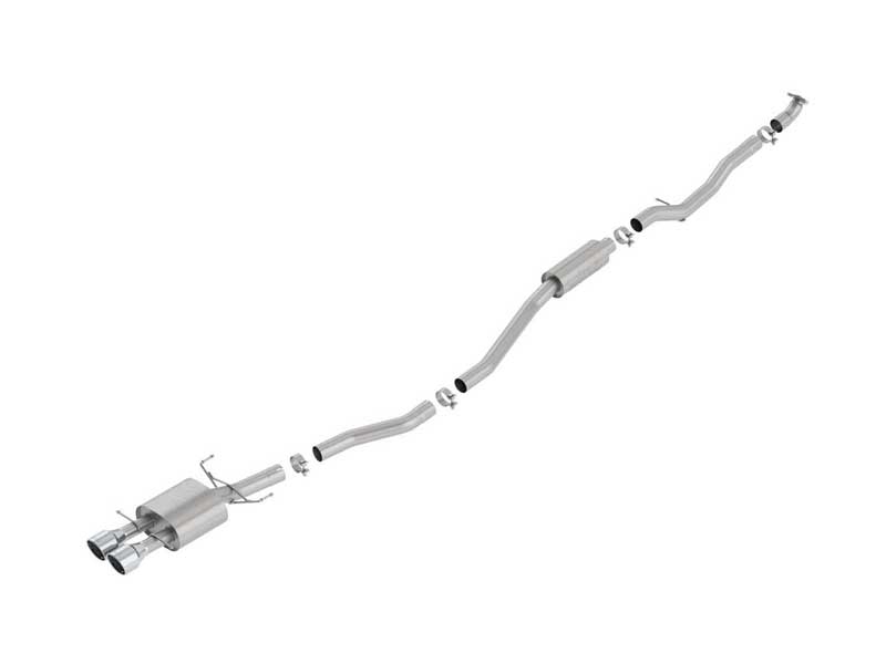 Borla 140803 S-Type 2.75-in Cat-Back Exhaust Round 4.25-in Chrome Tip for 2017-2020 Civic Si Sedan 1