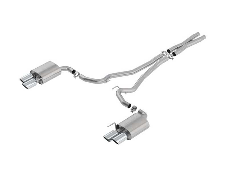 Borla 140807 S-Type 2.5" Cat-Back Exhaust With X-Pipe for 2018-2023 Mustang GT Convertible 5.0