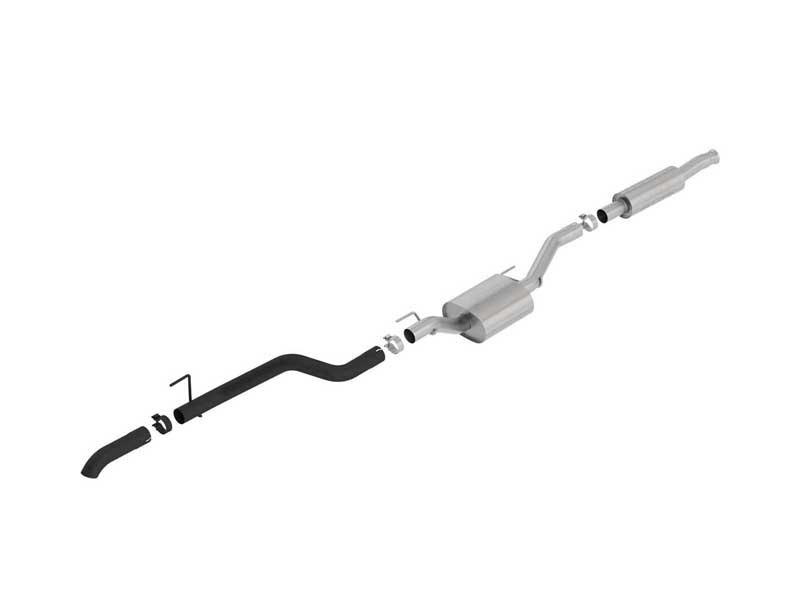 Borla 140809CB S-Type 2.75-in Cat-Back Exhaust with Black Tip for 2020-2025 Gladiator JT 3.6