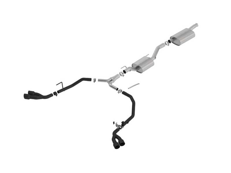 Borla 140814CB Touring 2.75-in Cat-Back Exhaust Round 3.5-in Black Tip for 2020-2025 Gladiator JT 3.
