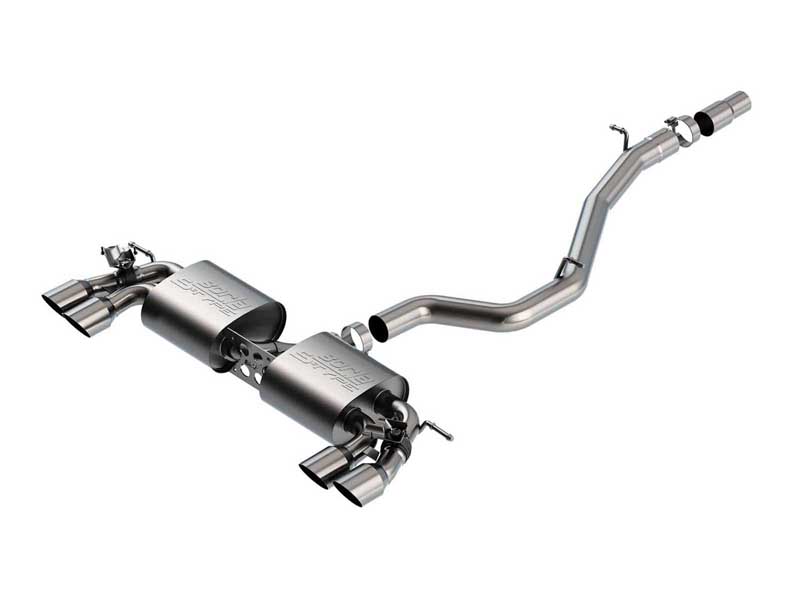 Borla 140830SB S-Type 3" Cat-Back Exhaust with Exhaust Valves Round 2018-2019 VW Golf R MK7.5 2.0T