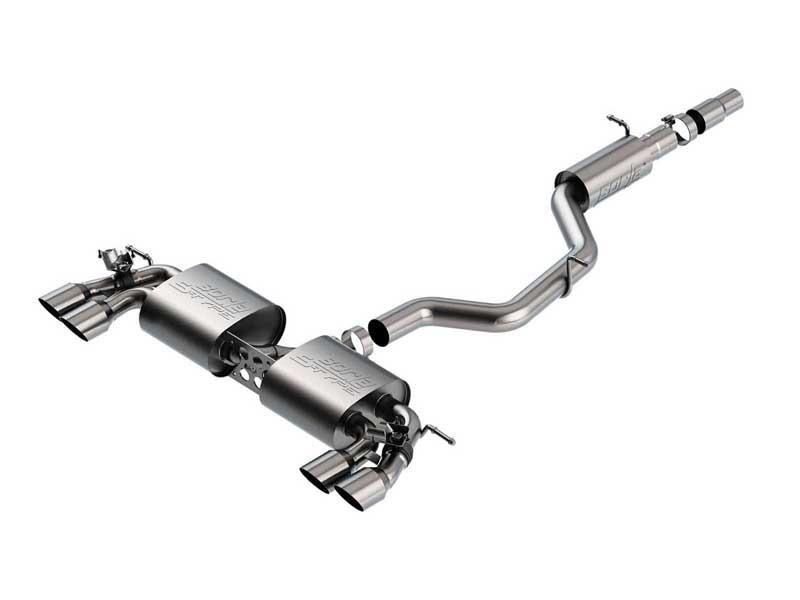 Borla 140831SB S-Type 3" Cat-Back Exhaust with Exhaust Valves Round 2018-2019 VW Golf R MK7.5 2.0T