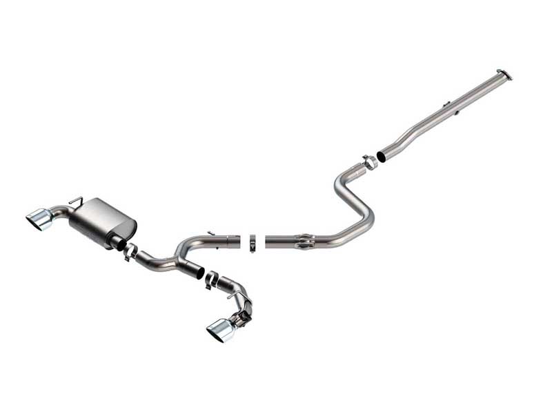 Borla 140832 ATAK 3-in Cat-Back Exhaust Round 5-in Chrome Tip for 2019-2022 Veloster N 2.0