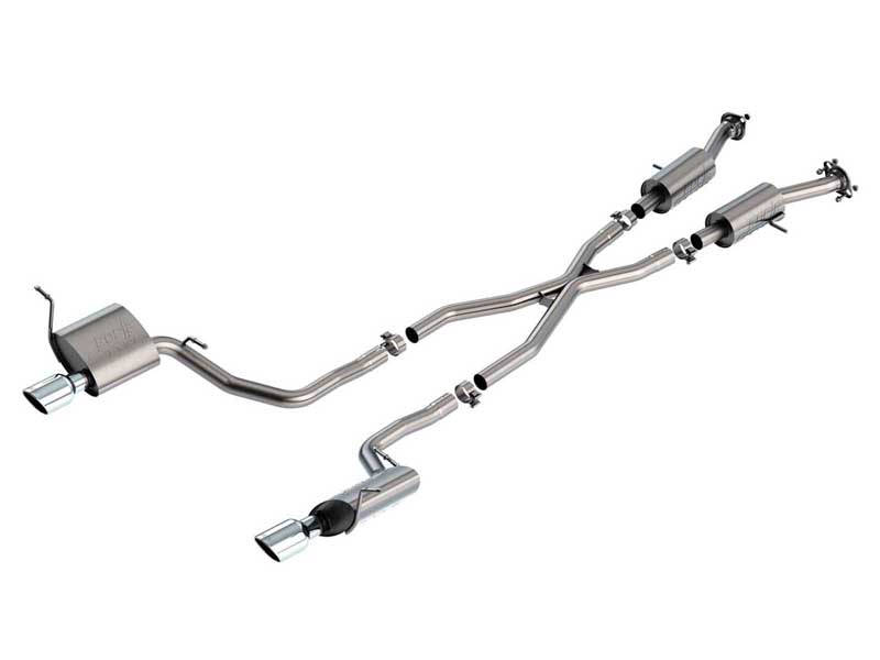 Borla 140835 S-Type 2.25-in Cat-Back Exhaust Round 4-in Chrome Tip for 2014-2021 Grand Cherokee 3.6