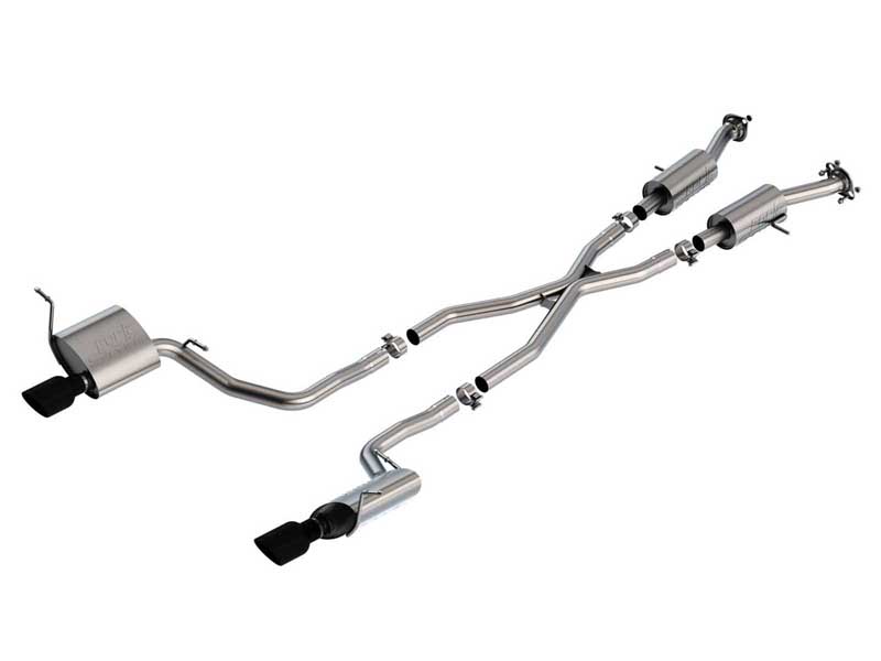Borla 140835BC S-Type 2.25-in Cat-Back Exhaust Round 4-in Black Tip for 2014-2021 Grand Cherokee 3.6
