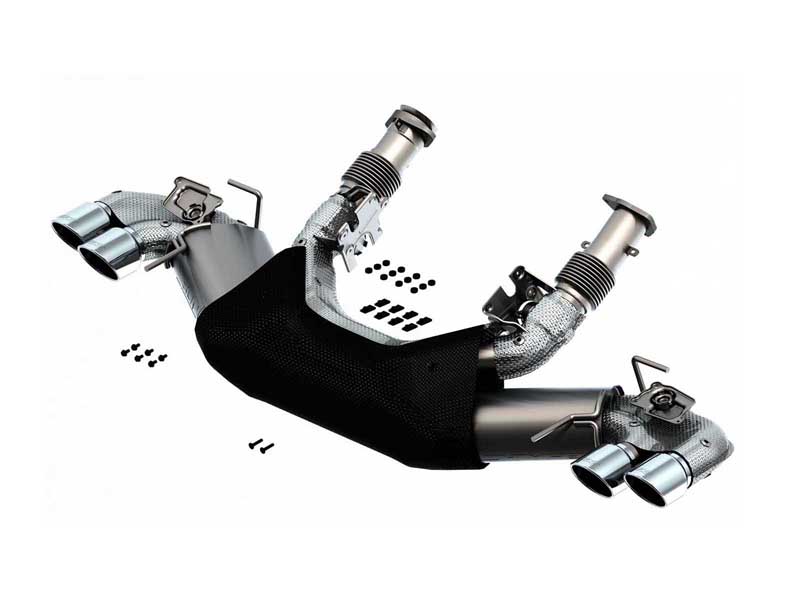 Borla 140838 S-Type 3-in Cat-Back Exhaust with Chrome Tip for 2020-2024 Corvette C8 6.2