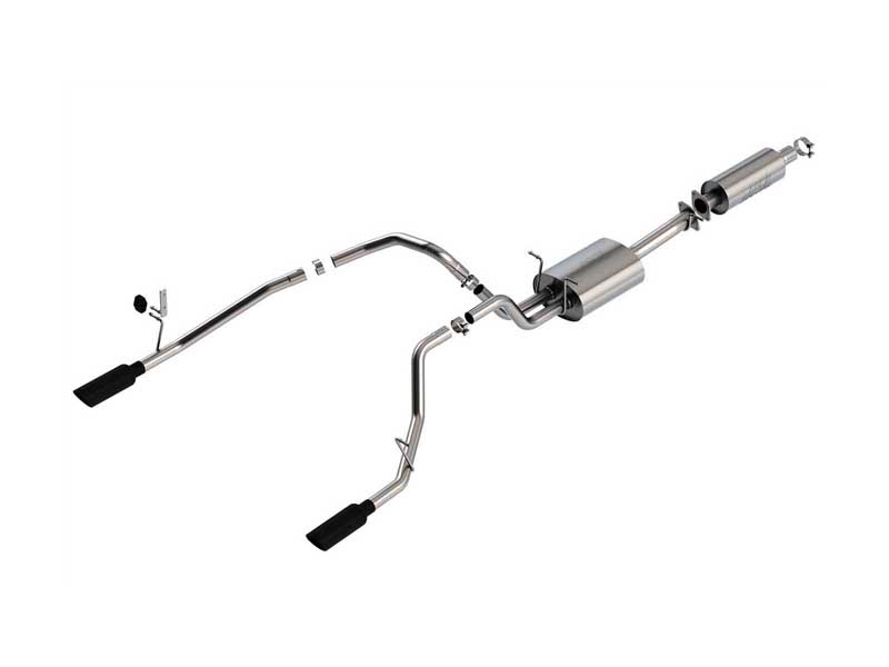 Borla 140852BC S-Type 3" Cat-Back Exhaust with Round 4" Black Tips for 2019-2023 RAM 1500 3.6