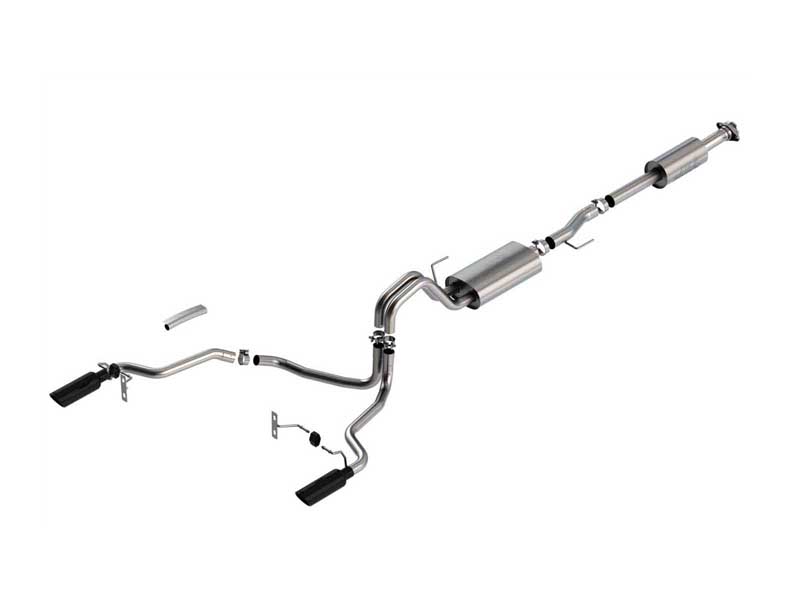 Borla 140862BC Touring 3" Cat-Back Exhaust Round 4" Black Tip for 2021-2025 F-150 2.7/3.5