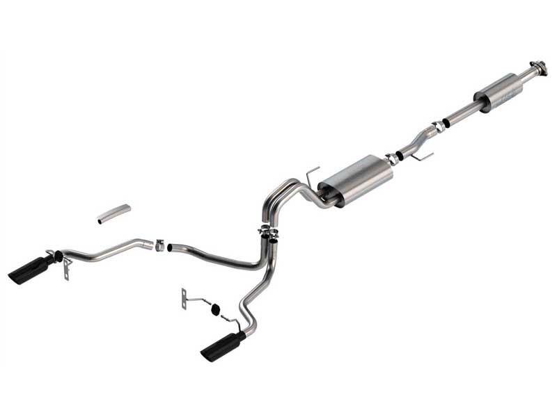 Borla 140865BC Touring 3" Cat-Back Exhaust Round 4" Black Tip for 2021-2025 F-150 5.0 CCSB ECSTB