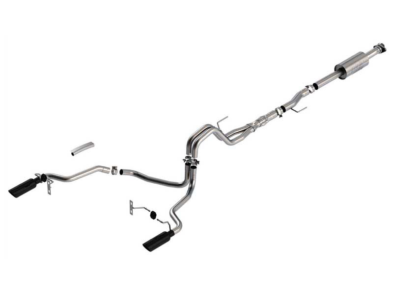 Borla 140867BC ATAK 3-in Cat-Back Exhaust Round 4-in Black Tip for 2023 F-150 5.0 CCSB ECSTB