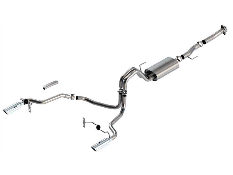 Borla 140868 S-Type 3" Cat-Back Exhaust Round 4" Chrome Tip for 2021-2025 F-150 5.0 RCSTB
