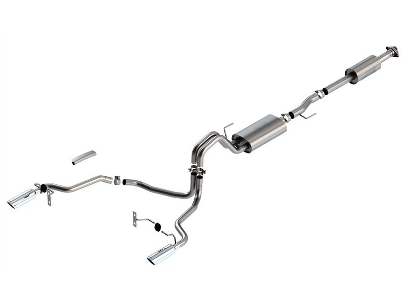 Borla 140879 ATAK 3" Cat-Back Exhaust Round 4" Chrome Tip for 2021-2025 F-150 3.3 CCSB ECSTB