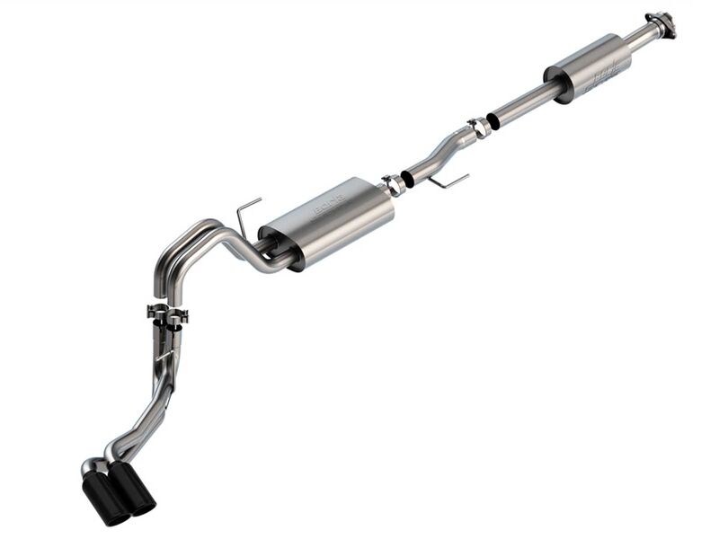 Borla 140880BC S-Type 3" Cat-Back Exhaust Round 4" Black Tip for 2021-2025 F-150 3.3 CCSB ECSTB