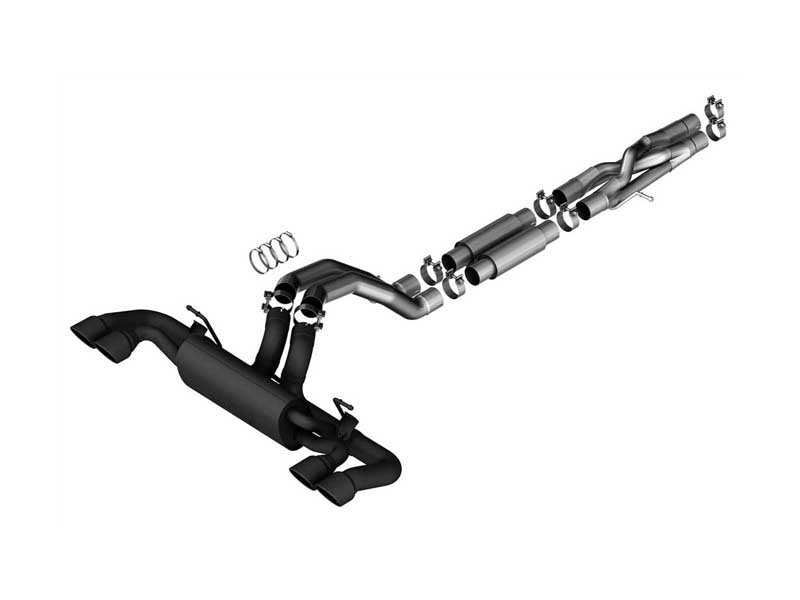 Borla 140892CB S-Type 3" Cat-Back Exhaust Round 4" Black Tip for 2021-2024 Wrangler Rubicon 392 6.4