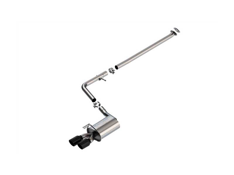 Borla 140921BC S-Type 2.25" Cat-Back Exhaust with Black Tip for 2021-2023 Sonata SEL Plus 1.6T