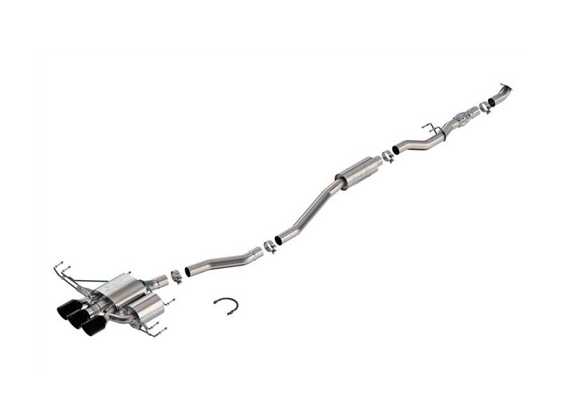 Borla 140927CB ATAK 2.75" Cat-Back Exhaust Round 4" Black Tip for 2023 Civic Type R 2.0