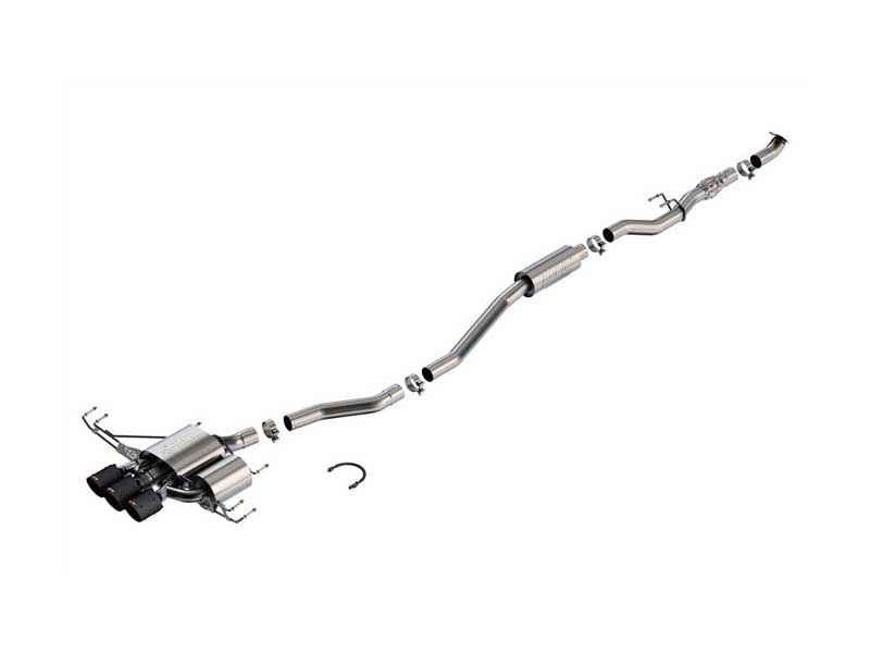 Borla 140927CFBA ATAK 2.75" Cat-Back Exhaust Round 4" Carbon Fiber Tip for 2023 Civic Type R 2.0