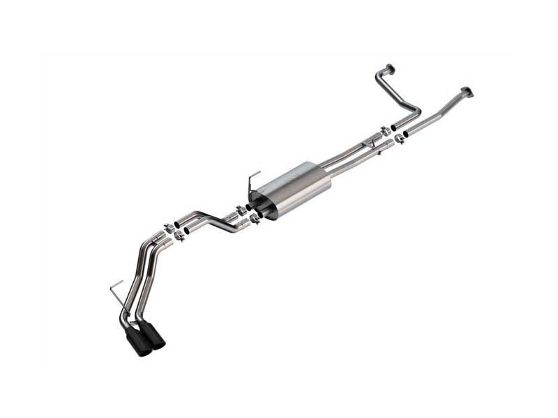 Borla 140946BC S-Type 2.25" Cat-Back Exhaust with 4" Black Chrome Tips for 2016-2024 Nissan Titan XD