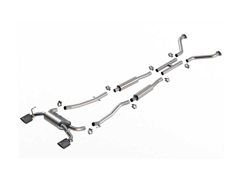 Borla 140958CFBA S-Type II 2.25" Cat-Back Exhaust with H-Pipe & CF Black Tip, 2003-2008 Nissan 350Z