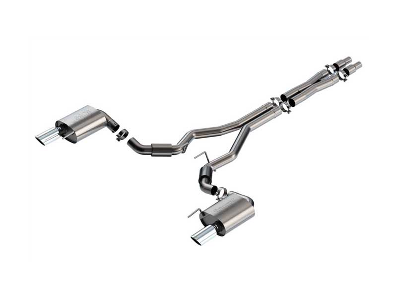Borla 140960 S-Type 3-in Cat-Back Exhaust With X-Pipe Chrome Tip for 2024-2025 Mustang GT 5.0 Coupe