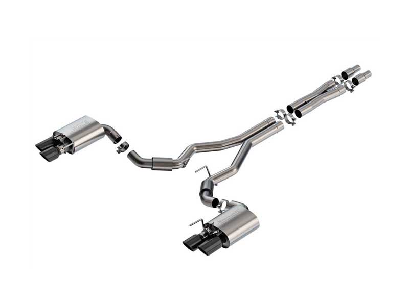 Borla 140962BC S-Type 3-in Cat-Back Exhaust With X-Pipe with Black Tip for 2024-2025 Mustang GT