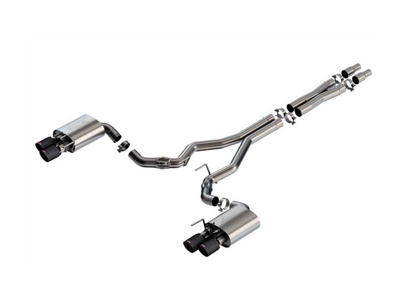 Borla 140963CFBA ATAK 3-in Cat-Back Exhaust With X-Pipe & 4-in Carbon Fiber Tip for 2024-2025 Mustan