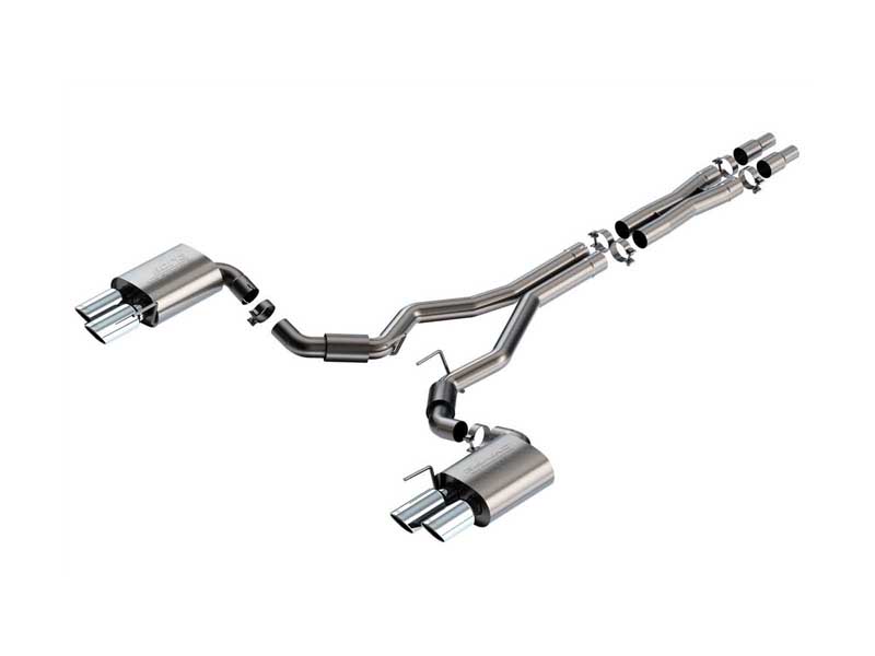Borla 140969 S-Type 3-in Cat-Back Exhaust With X-Pipe Chrome Tip for 2024-2025 Mustang GT 5.0 Coupe