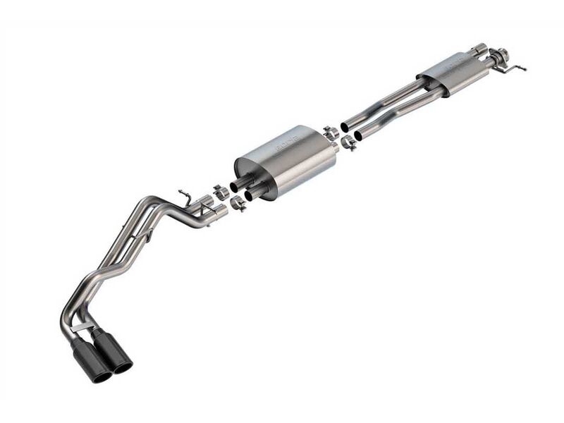 Borla 140971BC S-Type 2.25" Cat-Back Exhaust with Black Chrome Tips for 2024-Up Ford Ranger XLT
