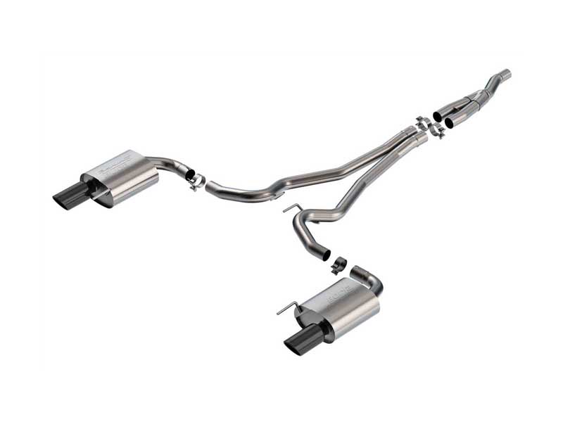 Borla 140979BC S-Type 2.5" Cat-Back Exhaust with 4" Black Tips for 2024+ Mustang 2.3L Ecoboost