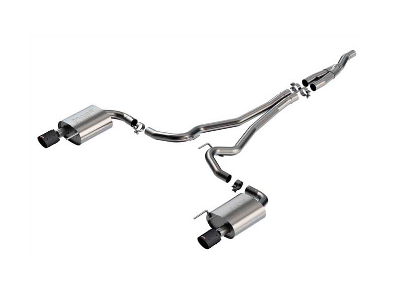 Borla 140979CFBA S-Type 2.5" Cat-Back Exhaust (Non-Active) W/4" CF Tips, 2024+ Mustang 2.3L Ecoboost