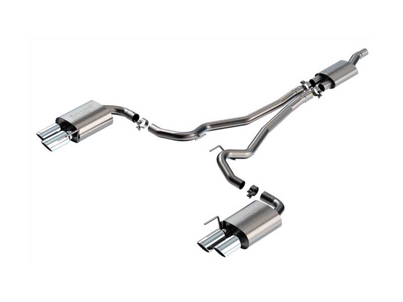 Borla 140981 S-Type 2.5" Cat-Back Exhaust Non-Active W/ 4" Chrome Tips, 2024+ Mustang 2.3L Ecoboost