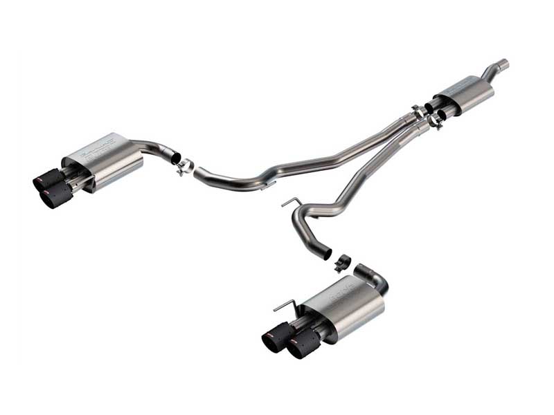 Borla 140981CFBA S-Type 2.5" Cat-Back Exhaust, Quad 4" CF Tips for 2024+ Mustang 2.3L Ecoboost