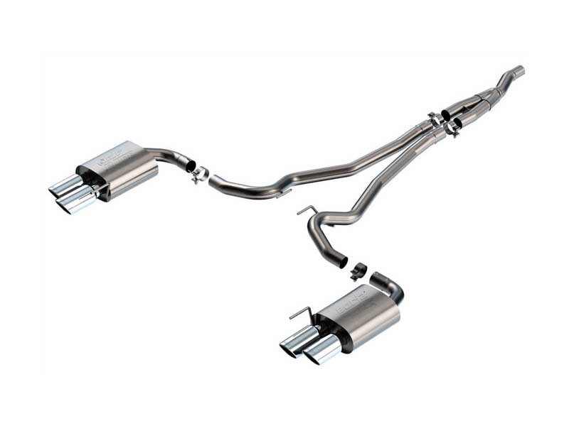 Borla 140982 ATAK 2.5" Cat-Back Exhaust (Non-Active) W/ 4" Chrome Tips, 2024+ Mustang 2.3L Ecoboost