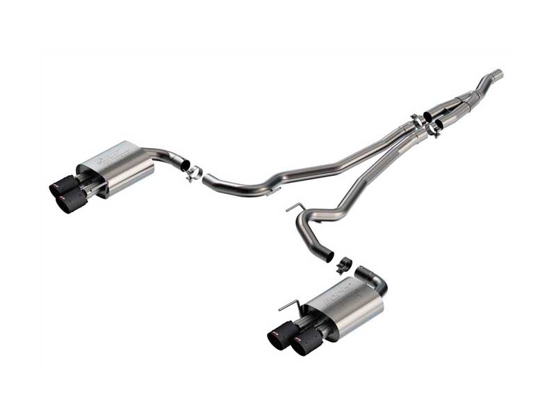 Borla 140982CFBA ATAK 2.5" Cat-Back Exhaust (Non-Active) W/ 4" CF Tips, 2024+ Mustang 2.3L Ecoboost