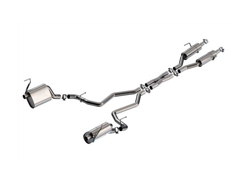 Borla 140987 S-Type 2.5" Cat-Back Exhaust with X-Pipe, Use OE Tips, 2021-2024 Jeep Gr& Cherokee 5.7