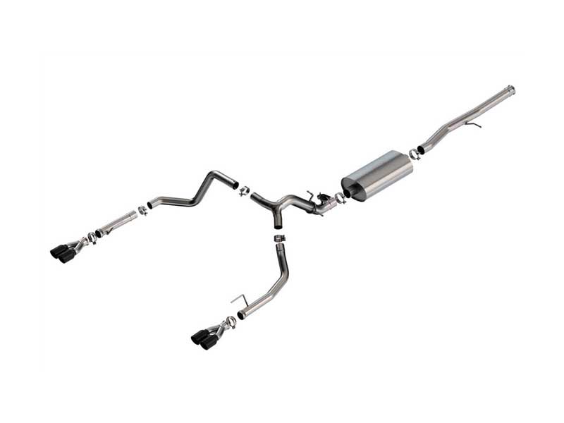 Borla 140991BC Touring 3.5" Cat-Back Exhaust with Valve Sim & Black Tips, 2024+ Silverado 1500 6.2