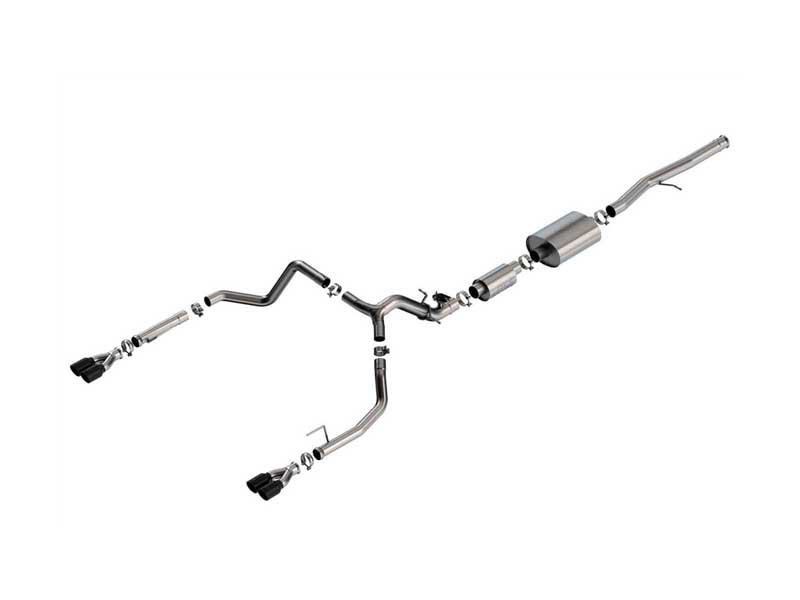 Borla 140994BC S-Type 3.5" Cat-Back Exhaust with Valve Sim & Black Tips, 2024+ Silverado 1500 6.2