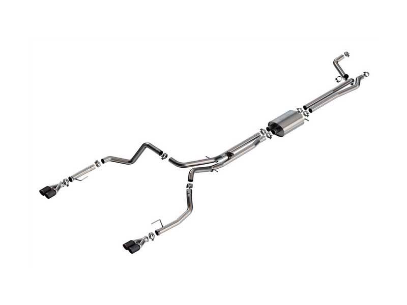 Borla 141000CFBA S-Type 2.75" Cat-Back Exhaust W/Valve Simulator & CF Tips, 2024+ Silverado 1500 6.2
