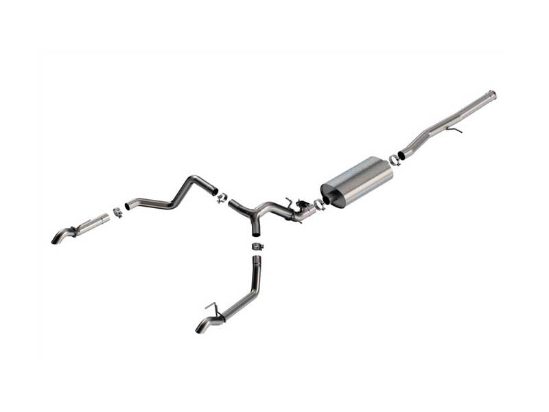 Borla 141002 S-Type 3.5" Cat-Back Exhaust W/Valve Simulator & Turn Down Tips, 2024+ GM 1500 ZR2/AT4X