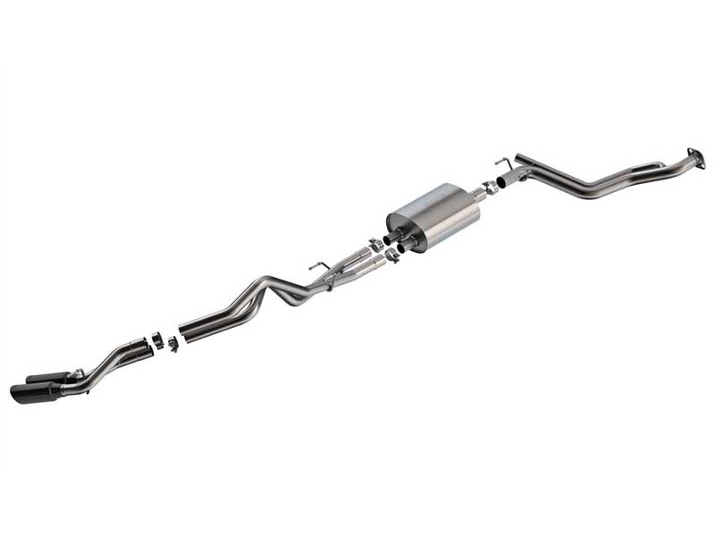 Borla 141006BC S-Type 2.5" Cat-Back Exhaust with Valve Sim & Black Tips, 2024+ Tacoma W/Coil Springs