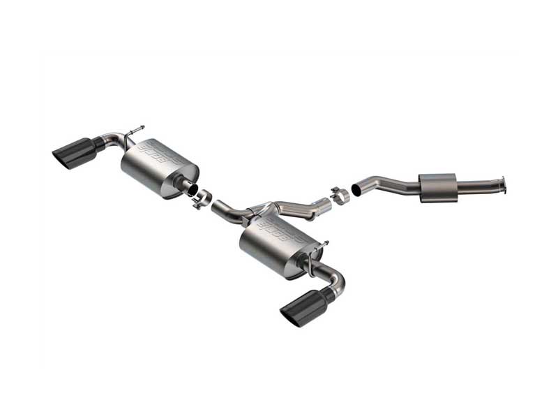 Borla 141010BC S-Type 2.25" Cat-Back Exhaust with 4" Black Chrome Tips for 2019-2025 RAV4 Hybrid