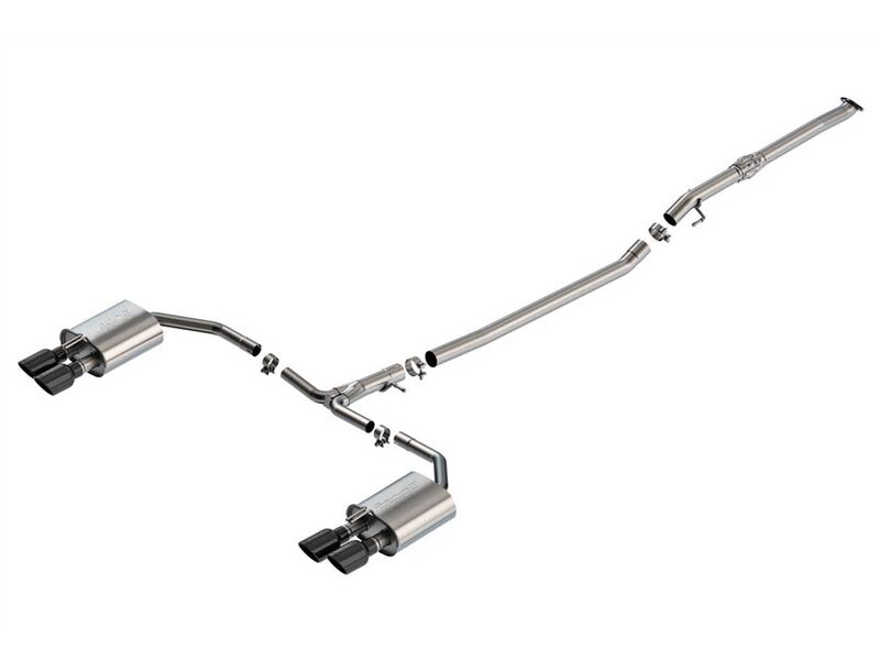 Borla 141014BC S-Type 2.75" Cat-Back Exhaust with PHT & Quad 3.5" Black Tips, 2025+ Kia K5 GT 2.5