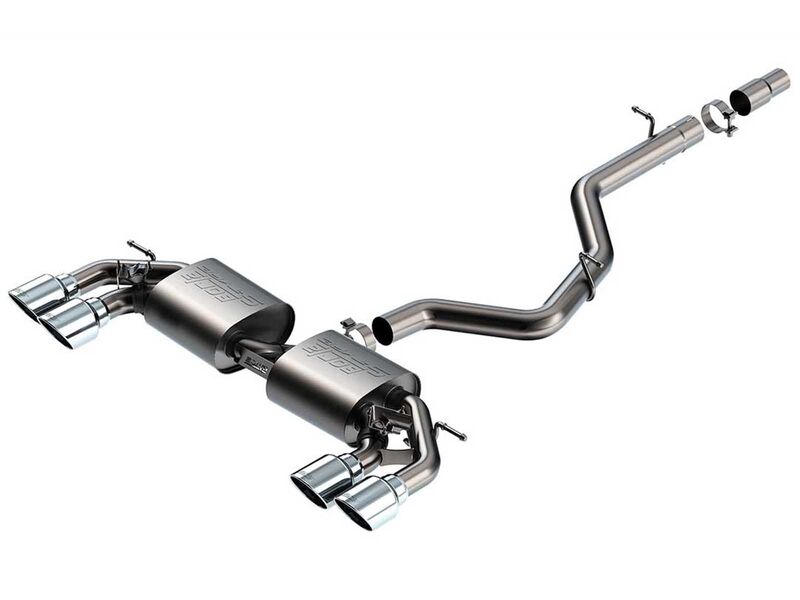 Borla 141029 S-Type 3" Cat-Back Exhaust with Valves & Quad 4.5" Chrome Tips, 2022+ Volkswagen Golf R