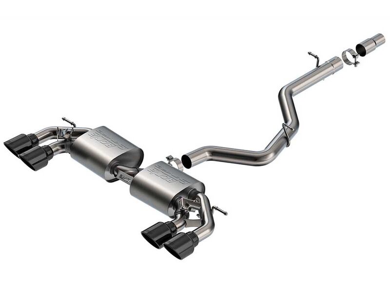 Borla 141029BC S-Type 3" Cat-Back Exhaust with Valves & 4.5" Black Tips, 2022+ Volkswagen Golf R