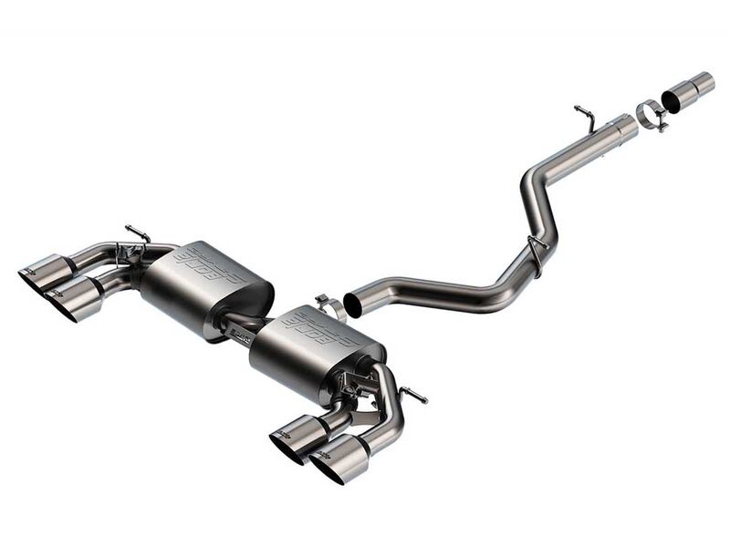 Borla 141029SB S-Type 3" Cat-Back Exhaust with Valves & 4.5" Brushed Tips, 2022+ Volkswagen Golf R